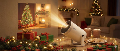 4K Taşınabilir 720P Projektör 260ANSI Lümen 180 ° Ev Sineması Döndürün, Mükemmel Noel Hediyesi, Wifi6